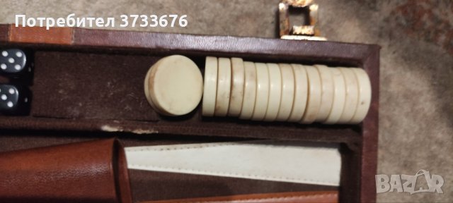 Кожено куфарче изработено за игра на табла.Вътрешноста е облицована с кадифе и кожа- безшумна!!, снимка 4 - Други ценни предмети - 43912421