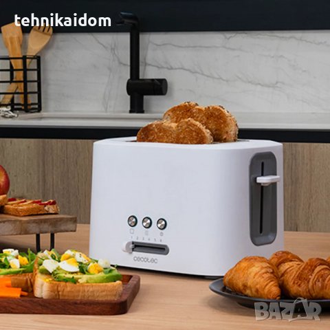 Тостер за филийки Cecotec Toast&Taste 9000 Double White внос от Германия чисто нов, снимка 1 - Тостери - 38561191