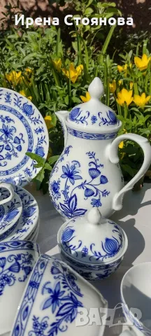 Двойни и тройни сетове, чайник, захарница  Zwiebelmuster, Winterling 1950 г. , снимка 15 - Сервизи - 47320479
