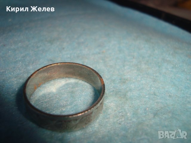 СТАР ВИНТИДЖ ОРНАМЕНТИРАН СРЕБРИСТ МЕТАЛЕН ПРЪСТЕН ХАЛКА РЪЧНА ЮВЕЛИРНА ИЗРАБОТКА 26931, снимка 9 - Антикварни и старинни предмети - 34896293