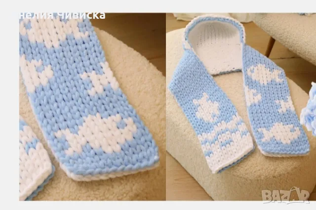 Ръчно плетено децки шал с качулка , снимка 5 - Шалове - 49556349