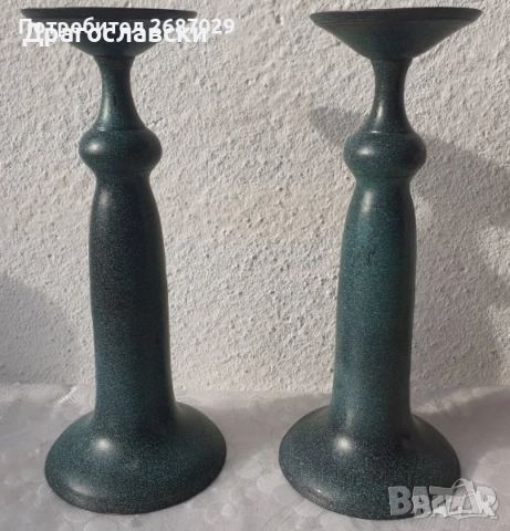  2 бр стари метални свещници, свещник, патина, свещници лофт, тамянник, антика , снимка 2 - Декорация за дома - 28874592