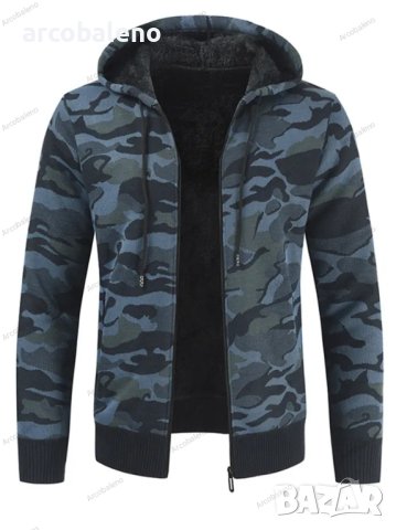 Мъжко плетено яке (жилетка) в камуфлажен цвят, 4цвята , снимка 2 - Якета - 43566874