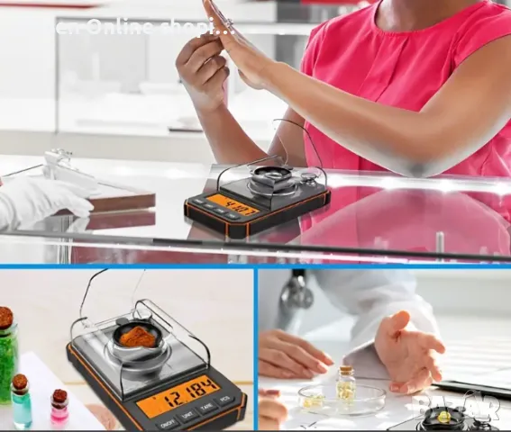 Бижутерска везна с точност до 0.001g LCD, с функция за калибриране, 50g максимално тегло, снимка 6 - Електронни везни - 49254223