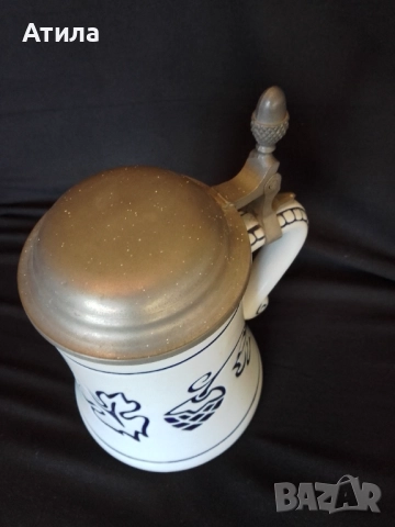 халба порцелан и метал немска, снимка 3 - Антикварни и старинни предмети - 52866064