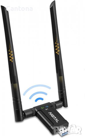 AIGITAL WiFi Безжичен мрежов адаптер 1200Mbps, USB 3.0 WiFi Dongle Dual Band АС 5GHz +2.4GHz