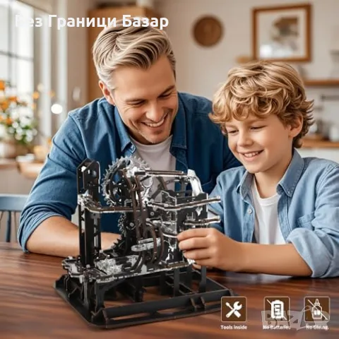 Нов Дървен 3D механичен пъзел със светлина – ръчно задвижван модел, снимка 7 - Декорация за дома - 48897117