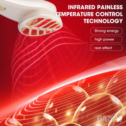 Уред за лице и шия с EMS , микроток, вибрация, червена и синя светлина, снимка 3 - Козметични уреди - 52035143