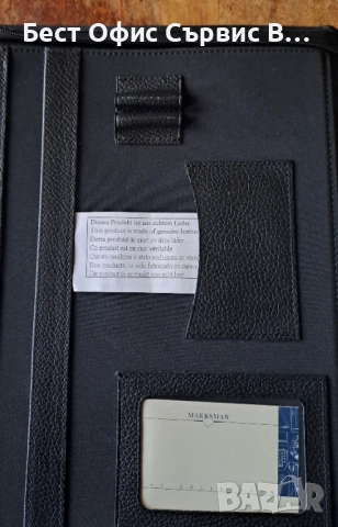 папка луксозна за документи естествена кожа с цип Марксман Marksman A4, снимка 4 - Ученически пособия, канцеларски материали - 52788901