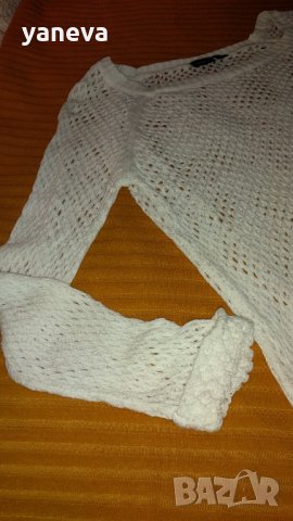🔚🆒"Esmara"снежно бяла мрежеста блуза , снимка 4 - Блузи с дълъг ръкав и пуловери - 27048353