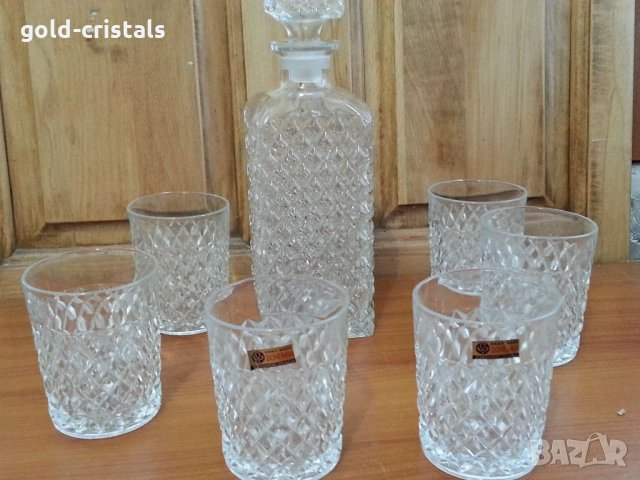 Кристални чаши и гарафа Бохемия, снимка 7 - Антикварни и старинни предмети - 35031088