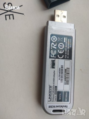 Cisco-Linksys WUSB54GC Compact Wireless-G USB Adapter, снимка 3 - Мрежови адаптери - 32478916