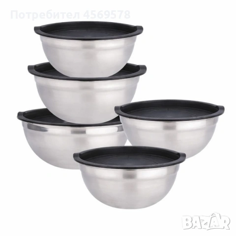 🎀Комплект купи от неръждаема стомана 18/10 с капаци – 10 части, матово покритие🎀, снимка 4 - Кутии за храна - 53388443