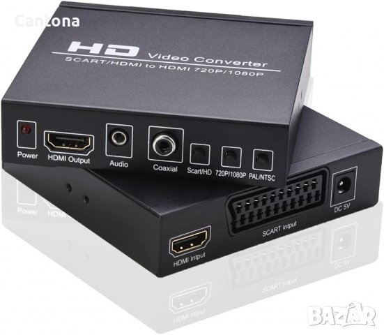 SCART/HDMI към HDMI HD Video Converter Scart към HDMI адаптер с PAL/NTSC, 1080P/720P поддръжка на HD, снимка 5 - Други - 39648931