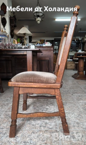 4 дъбови стола с дамаска, снимка 6 - Столове - 50999573