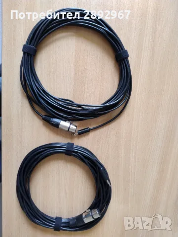 2 бр. кабели за микрофон XLR женски към 6.35mm. жак или мини жак