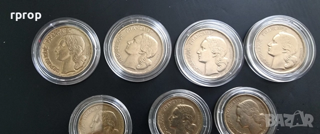 Франция. 10 и 20 франка. 10 франка, 20 франка . 7 бройки. 1950- 1953 г., снимка 6 - Нумизматика и бонистика - 47567672