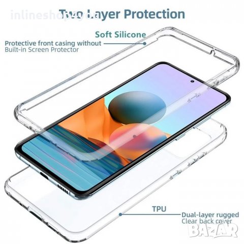 Прозрачен 360 Градуса Кейс за Xiaomi Redmi Note 10 5G Супер Защита, снимка 6 - Калъфи, кейсове - 35361215