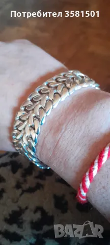 Сребърна Гривна Плетка Двоен Панцер-125грама.🇧🇬, снимка 3 - Гривни - 49368664