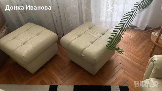 Холна гарнитура с два фотьойла и две табуретки, снимка 4 - Дивани и мека мебел - 52984552