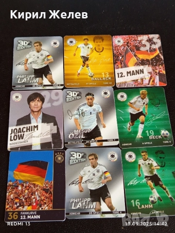 Колекционерски картички на футболисти МЕСУТ ЙОЗИЛ,БАЛЛАК,ЛАМ,АНДРЕАС БЕК 51035, снимка 8 - Колекции - 51701063