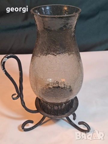 стар свещник от ковано желязо 29/2, снимка 2 - Декорация за дома - 52078697