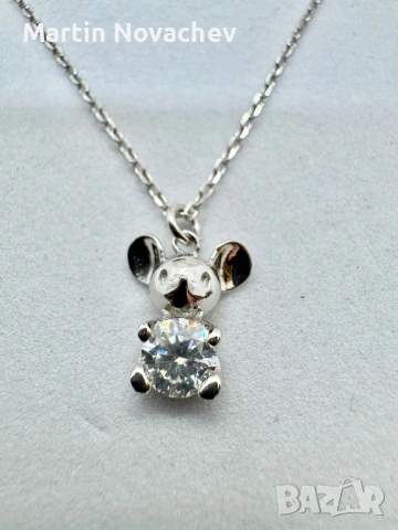 Сребърно колие с мойсанит (Диамант) 0.5 карата, снимка 7 - Колиета, медальони, синджири - 53012330