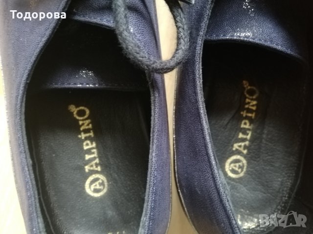 Тъмно сини обувки - естествена кожа, снимка 2 - Дамски ежедневни обувки - 29004699