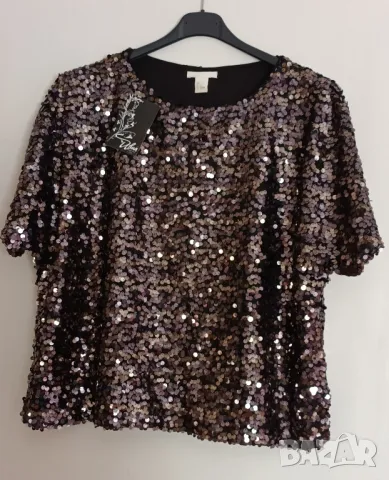 Официални и елегантни блестящи блузи с лоторки., снимка 1