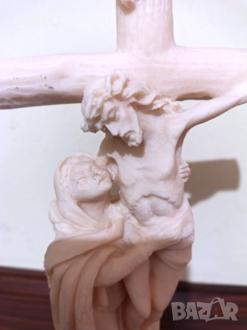 Страхотна Статуетка-Разпятие От Алабастър, снимка 2 - Статуетки - 52829856