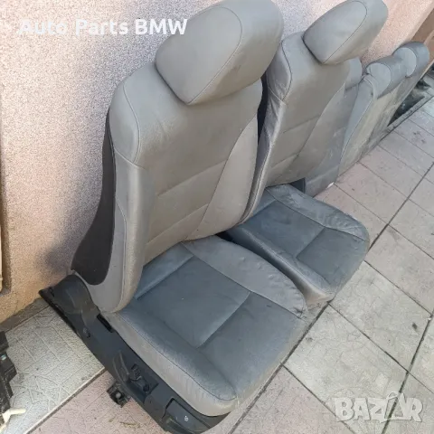 Кожен салон BMW E60 Седалки БМВ Е60 Сив кожен салон BMW E60, снимка 2 - Части - 50406873