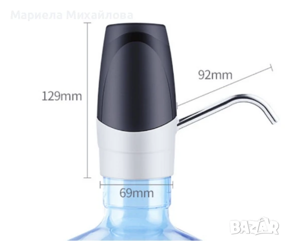 Помпа за вода акумулаторна Rosberg , с USB, Бяло с черно., снимка 6 - Други стоки за дома - 50940659