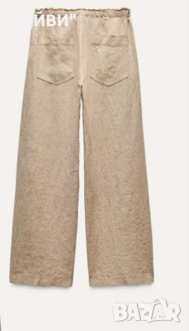 ZARA дамски ленен панталон, снимка 7 - Панталони - 53467586