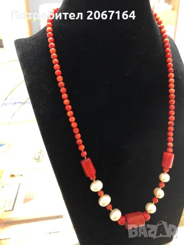 Гердан от корал и перли, снимка 3 - Колиета, медальони, синджири - 48870164