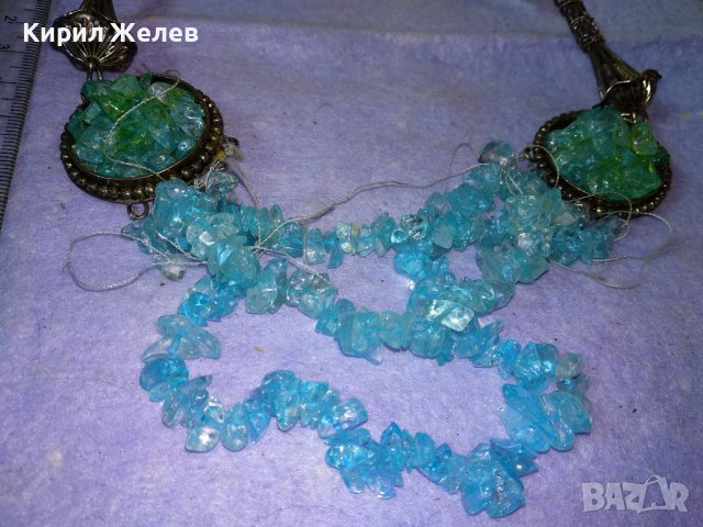 ИЗУМИТЕЛНО КРАСИВА ПОСРЕБРЕНА КРИСТАЛНА ЕТНО - АРТ СТИЛ ОГЪРЛИЦА РЪЧНА ИЗРАБОТКА 34781, снимка 7 - Колиета, медальони, синджири - 39193162