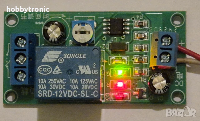 Реле за време с таймер NE555, 12V,  закъснение 0-60s