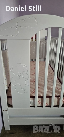 НЕПОЛЗВАНО Бебешко легло TYMON с матрак PIERRE CARDIN MAGNIFLEX BAMBINO, снимка 4 - Бебешки легла и матраци - 52357606