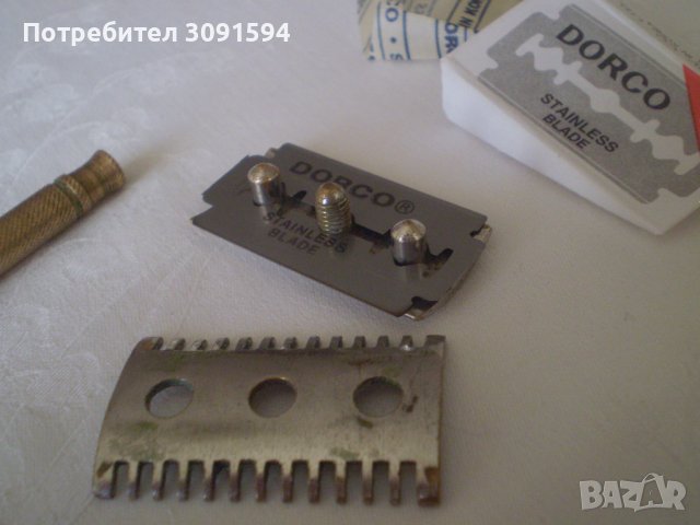 Старинна самобръсначка Gillette от месинг и метал , снимка 10 - Други ценни предмети - 38634159