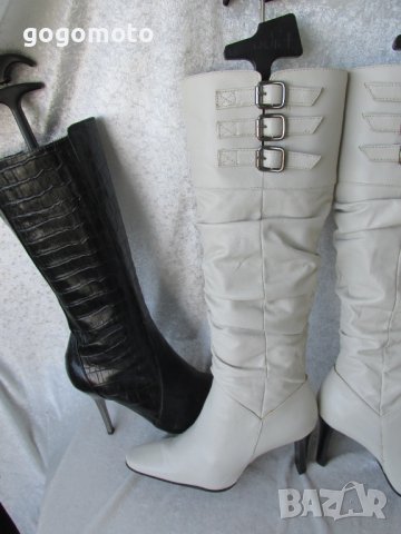 КАТО НОВИ дамски 36 - 37 кожени ботуши- бели,естествена кожа, made in BRAZIL, снимка 6 - Дамски ботуши - 37486892
