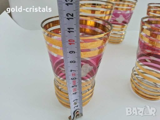 ретро  стъклени чаши и кана, снимка 5 - Антикварни и старинни предмети - 28486120