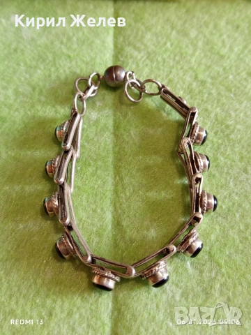 Сребърна гривна с ОНИКС ръчна занаятчийска изработка уникална 34313, снимка 9 - Гривни - 53002389