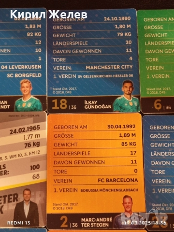 Колекционерски картички на футболисти ЮЛИАН БРАНД,ХАНС ДИТЕР ФЛИК,ЙОНАС ХЕКТОР 50996, снимка 11 - Колекции - 51703393