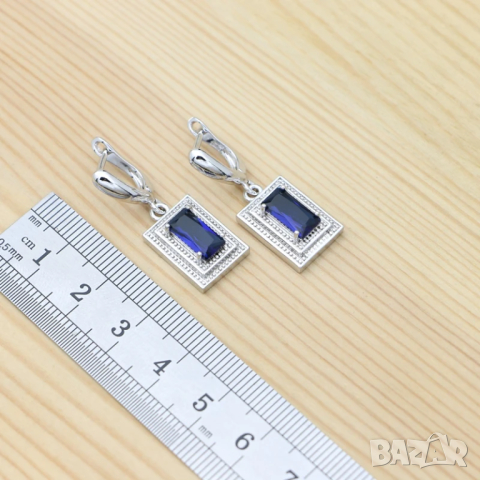 Сребърен комплект  пръстен, обици, колие и гривна, снимка 6 - Бижутерийни комплекти - 44885809