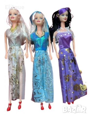 Вълшебни кукли – Елегантност в бяло, синьо и лилаво, снимка 3 - Кукли - 52716567