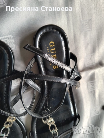 Черни сандали Guess 38, снимка 8 - Сандали - 52041910