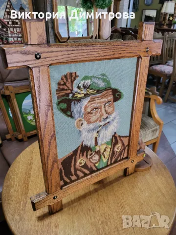 Гоблен "Старият ловец", снимка 5 - Гоблени - 47373517
