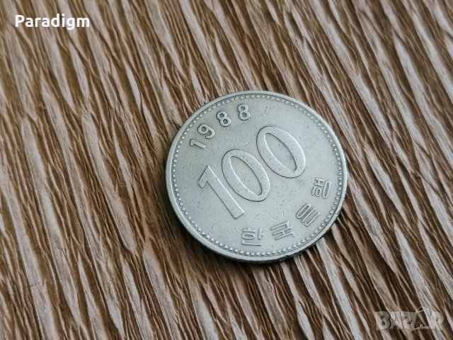 Монета - Южна Корея - 100 вона | 1988г., снимка 1 - Нумизматика и бонистика - 28451096