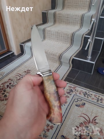 Нож на Андрей Бирюков от К340 стомана закалена на 62hrc, снимка 4 - Ножове - 37502436
