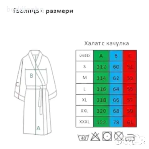Халат за баня "Сириус" - 0145 - Яна - Панагюрище, снимка 2 - Хавлиени кърпи - 48792951