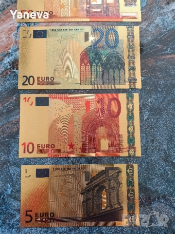 Евро банкноти, златисти , двустранни плакети в рамка с размер 45 / 30 см., снимка 16 - Нумизматика и бонистика - 52800775